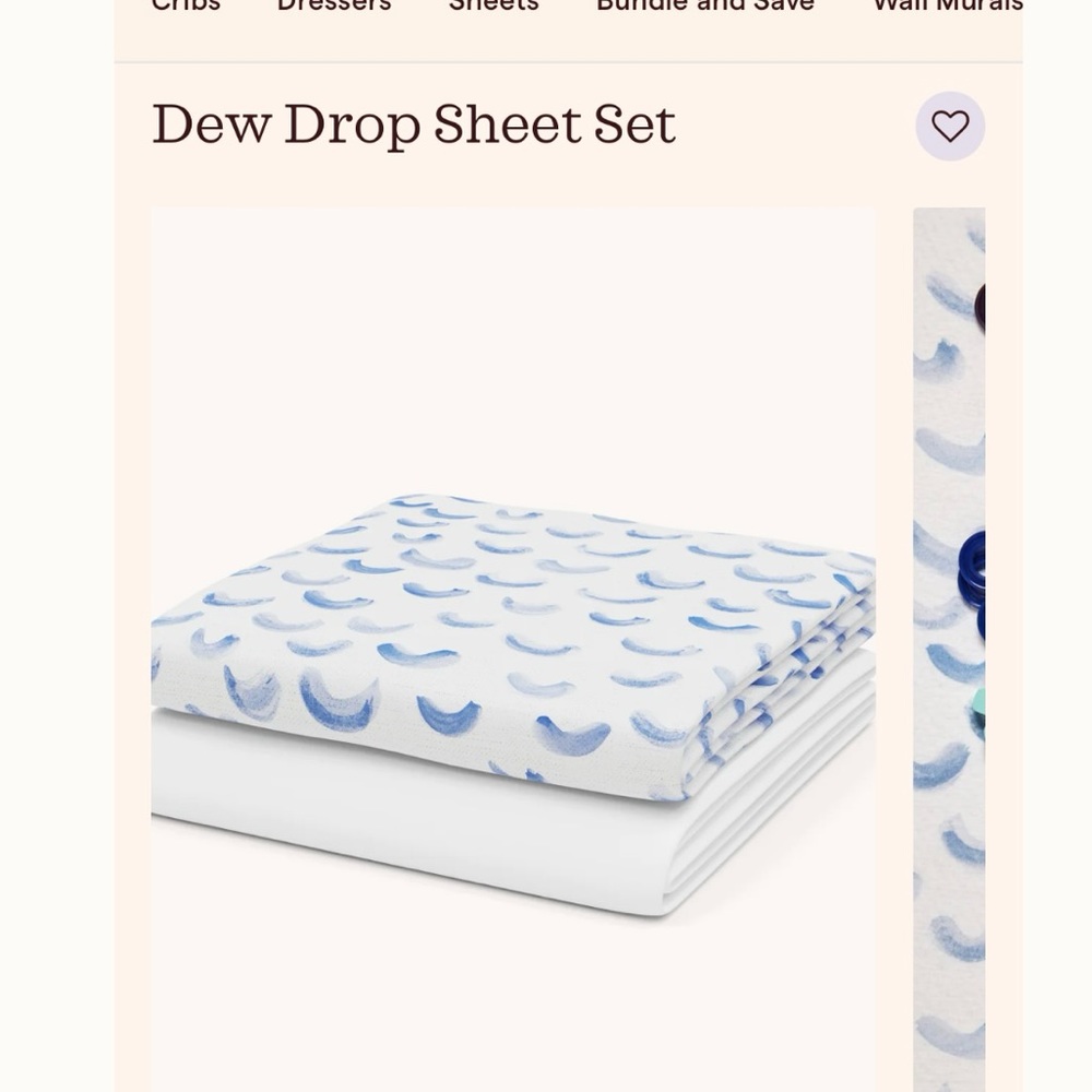 Nestig Dew Drop sheet set mini crib